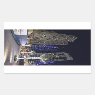 Dubai architectuur bij nacht rechthoekige sticker