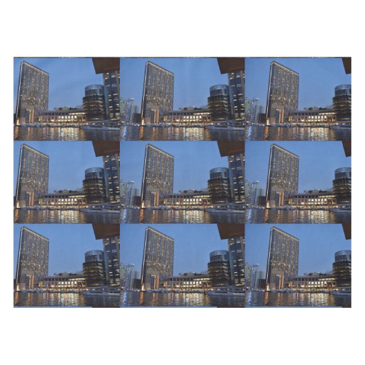 Dubai architectuur bij nacht tafelkleed (Voorkant (Horizontaal))