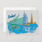 Dubai, beroemde stad van de Verenigde Arabische Em Briefkaart (Voorkant / Achterkant)