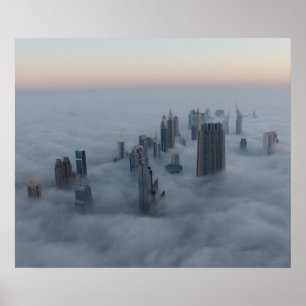 Dubai boven de wolken poster