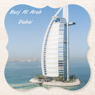 Dubai Burj Al Arab is een luxe en iconisch hotel Kartonnen Onderzetters