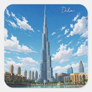 Dubai Burj Al Arab VAE Reizen Vierkante Sticker