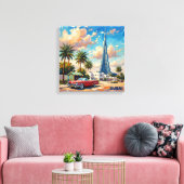 Dubai Burj Khalifa Oude Scene Opgespannen Canvas Afdruk (Insitu (Woonkamer))