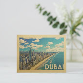 Dubai Coast Vintage Travel Briefkaart (Staand voorkant)