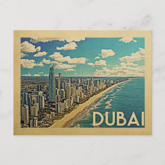 Dubai Coast Vintage Travel Briefkaart (Voorkant)