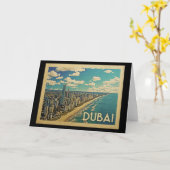 Dubai Coast Vintage Travel Kaart (Gele Bloem)