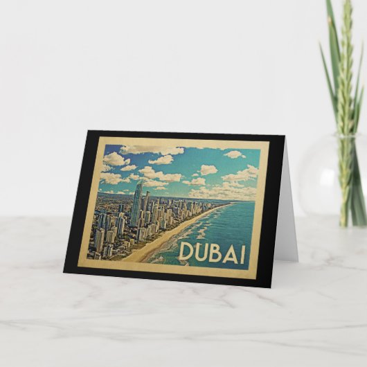 Dubai Coast Vintage Travel Kaart (Voorkant)