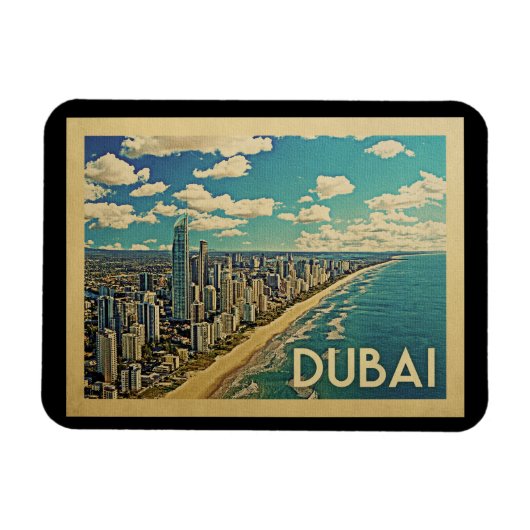 Dubai Coast Vintage Travel Magneet (Horizontaal)