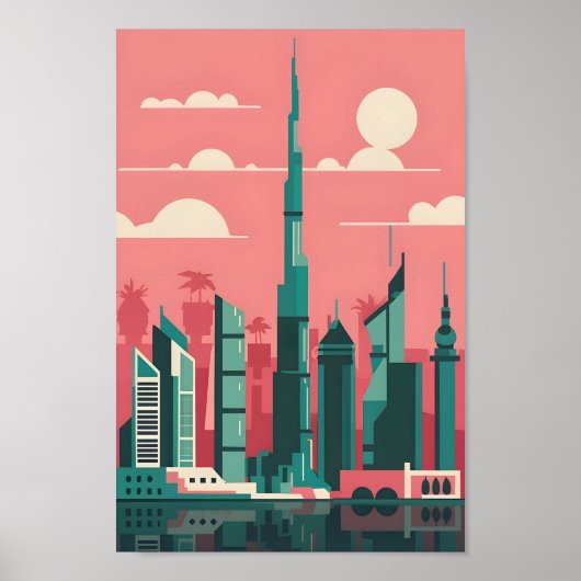 Dubai Elegantie 4K Landschap Cityscape Poster (Voorkant)