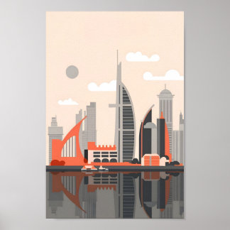 Dubai Elegantie 4K Landschap Cityscape Poster