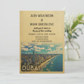 Dubaï Faire-part de mariage Vintage Mid-Century (Debout devant)