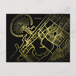 Dubai Gold Style Art Map Briefkaart