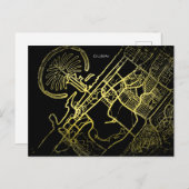 Dubai Gold Style Art Map Briefkaart (Voorkant / Achterkant)