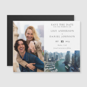 Dubai Huwelijksfoto Save The Date Magnetische Uitnodiging