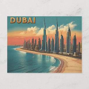 Dubai Kust Vintage Reis Briefkaart