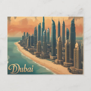 Dubai Kust Vintage Reizen Briefkaart