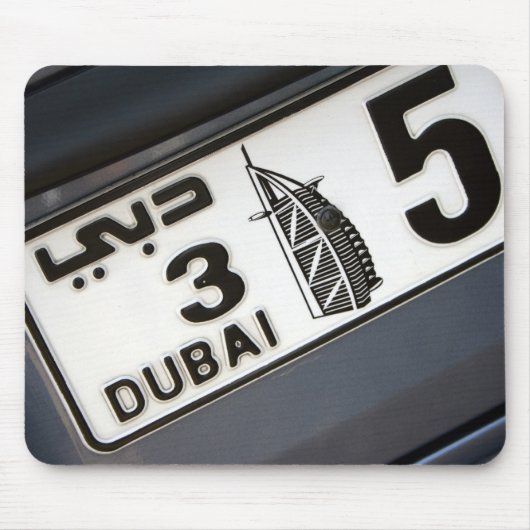 Dubai License Bord Muismat (Voorkant)
