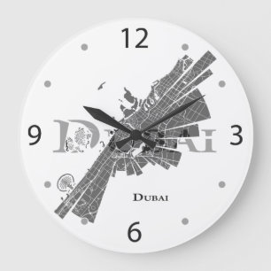Dubai Map Clock Grote Klok