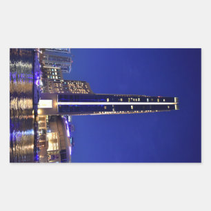 Dubai Marina architectuur bij nacht Rechthoekige Sticker