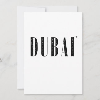 Dubai - minimalistic typography card kaart