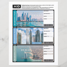 Dubai Mock Ticket voor reizen en evenementen