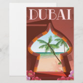 Dubai Palace Reisposter Briefpapier (Voorkant / Achterkant)