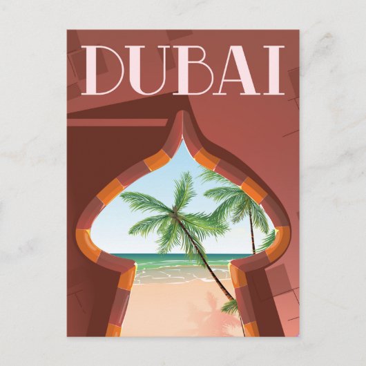 Dubai Palace Travel poster Briefkaart (Voorkant)