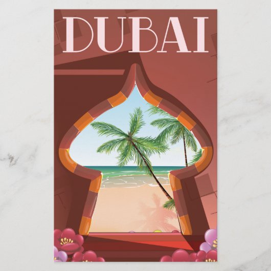 Dubai Palace Travel poster Briefpapier (Voorkant)