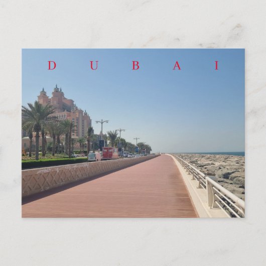 Dubai Palm Jumeirah Boardwalk uitzicht briefkaart (Voorkant)