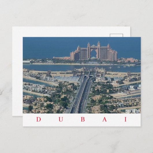 Dubai Palm Jumeirah zicht op ansichtkaart Briefkaart (Voorkant / Achterkant)