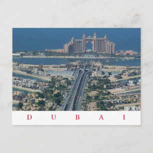Dubai Palm Jumeirah zicht op ansichtkaart Briefkaart
