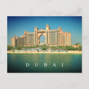 Dubai resort op Palm Jumeirah zicht op ansichtkaar Briefkaart