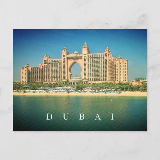 Dubai resort op Palm Jumeirah zicht op ansichtkaar Briefkaart (Voorkant)