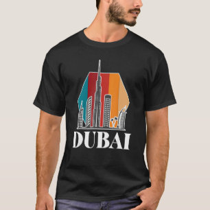 Dubai Retro Skyline Burj Khalifa Verenigde Arabisc T-shirt