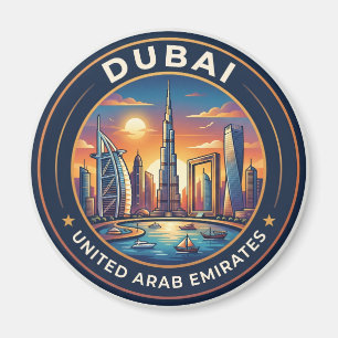 Dubai Silhouet Verenigde Arabische Emiraten Magneet