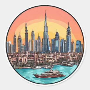 Dubaï Skyline Autocollant Cité Gratte-ciel Cadeau 