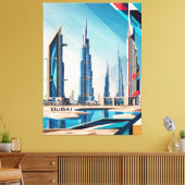 Dubai Skyline Dream Canvas Afdruk (Insitu (Woonkamer))