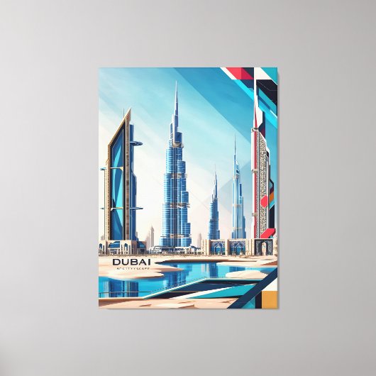 Dubai Skyline Dream Canvas Afdruk (Voorkant)