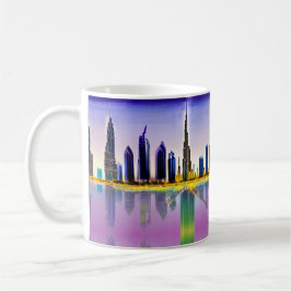 Dubai skyline met de wolkenkrabber Burj Khalifa Koffiemok