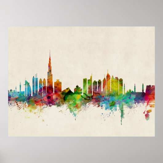 Dubai Skyline Poster (Voorkant)