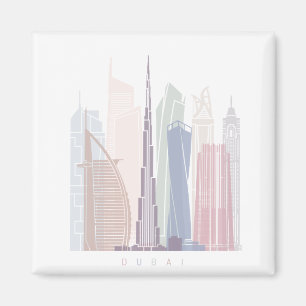 DUBAI SKYLINE POSTER PASTEL MAGNEET
