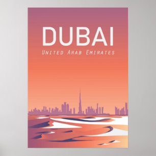 Dubai Travel Poster Verenigde Arabische Emiraten