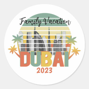 Dubai Travel Tourist Vacation Group Ronde Sticker