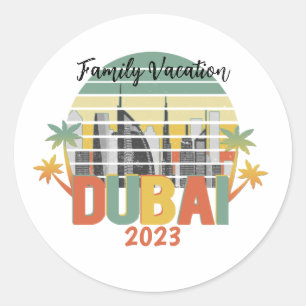 Dubai Travel Tourist Vacation Group Ronde Sticker