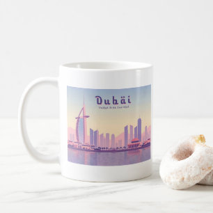 Dubai UAE Burj Khalifa pastel reisontwerp Koffiemok
