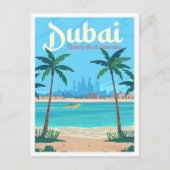Dubai UAE Kunst Reizen Illustratie Briefkaart (Voorkant)