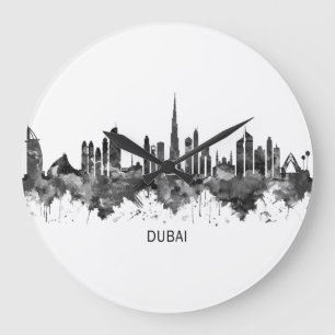 Dubai UAE Skyline BW Grote Klok