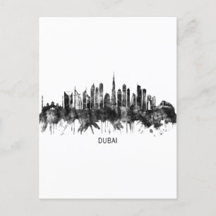 Dubai UAE Skyline BW Uitnodiging Briefkaart