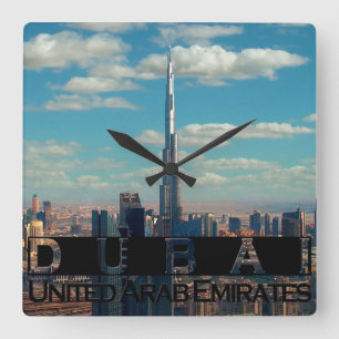 Dubai UAE Souvenir Vierkante Klok