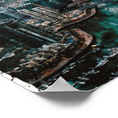 Dubai UAE Waterverf Skyline Poster (Hoek)